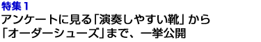 特集1：アンケートに見る「演奏しやすい靴」から「オーダーシューズ」まで、一挙公開