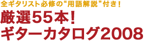 全ギタリスト必修の“用語解説”付き！厳選55本！ ギターカタログ2008