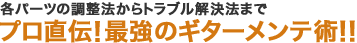 各パーツの調整法からトラブル解決法まで プロ直伝！最強のギターメンテ術!!！