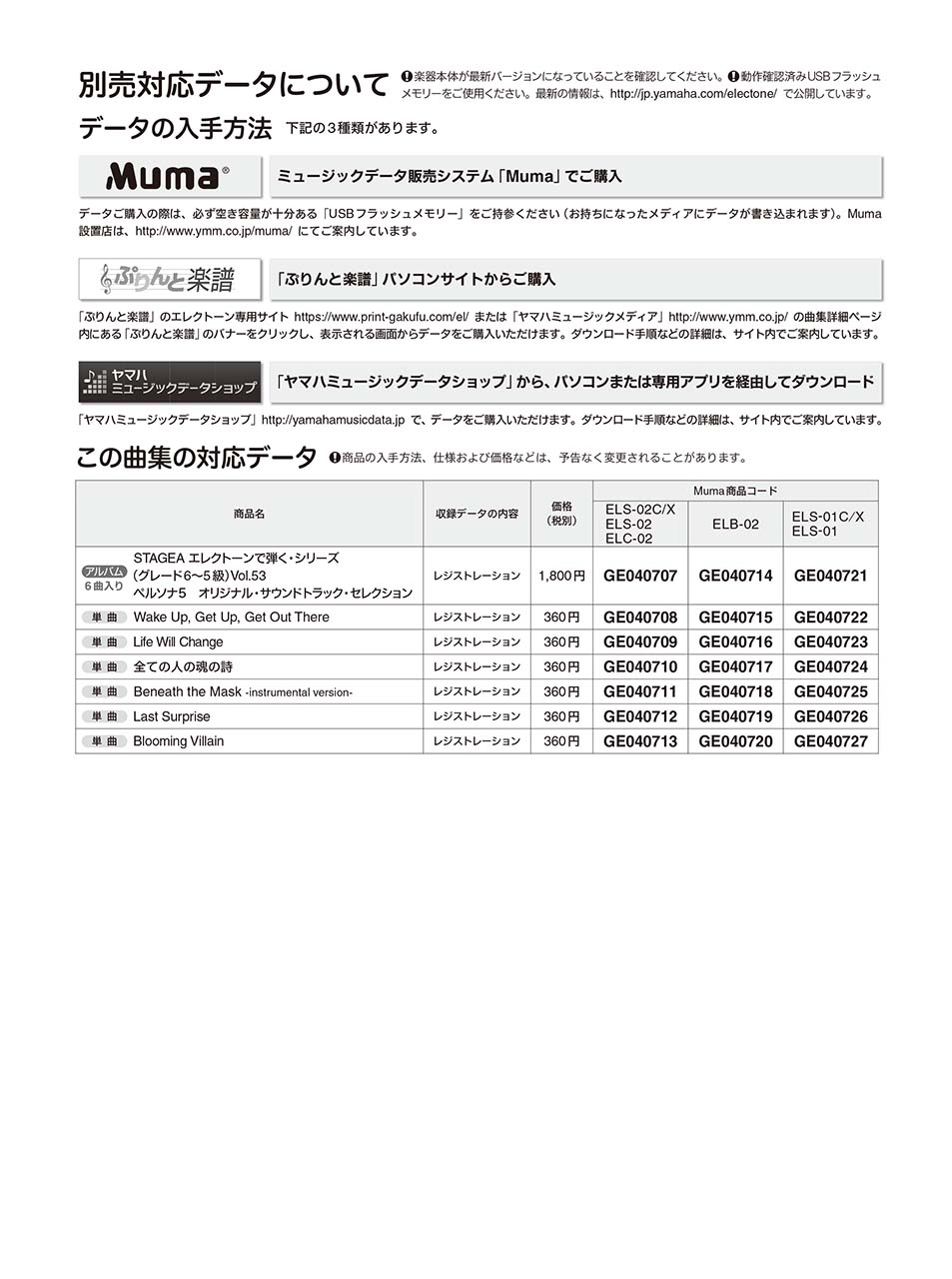 ヤマハ Stagea エレクトーンで弾く 6 5級 Vol 53 ペルソナ5 オリジナル サウンドトラック セレクション 楽譜 エレクトーン ヤマハの楽譜出版