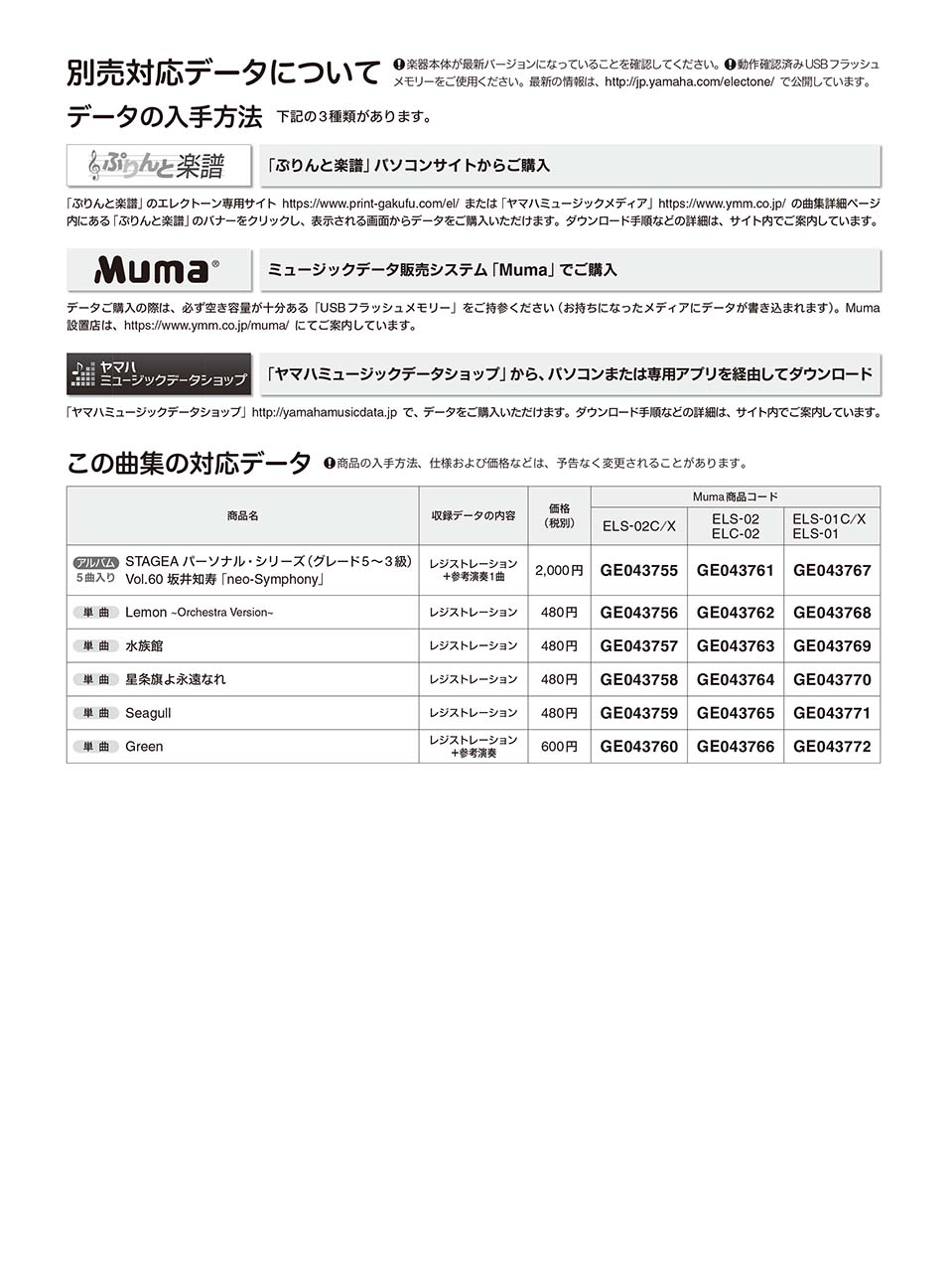 ヤマハ Stagea パーソナル 5 3級 Vol 60 坂井知寿 Neo Symphony 楽譜 エレクトーン ヤマハの楽譜出版