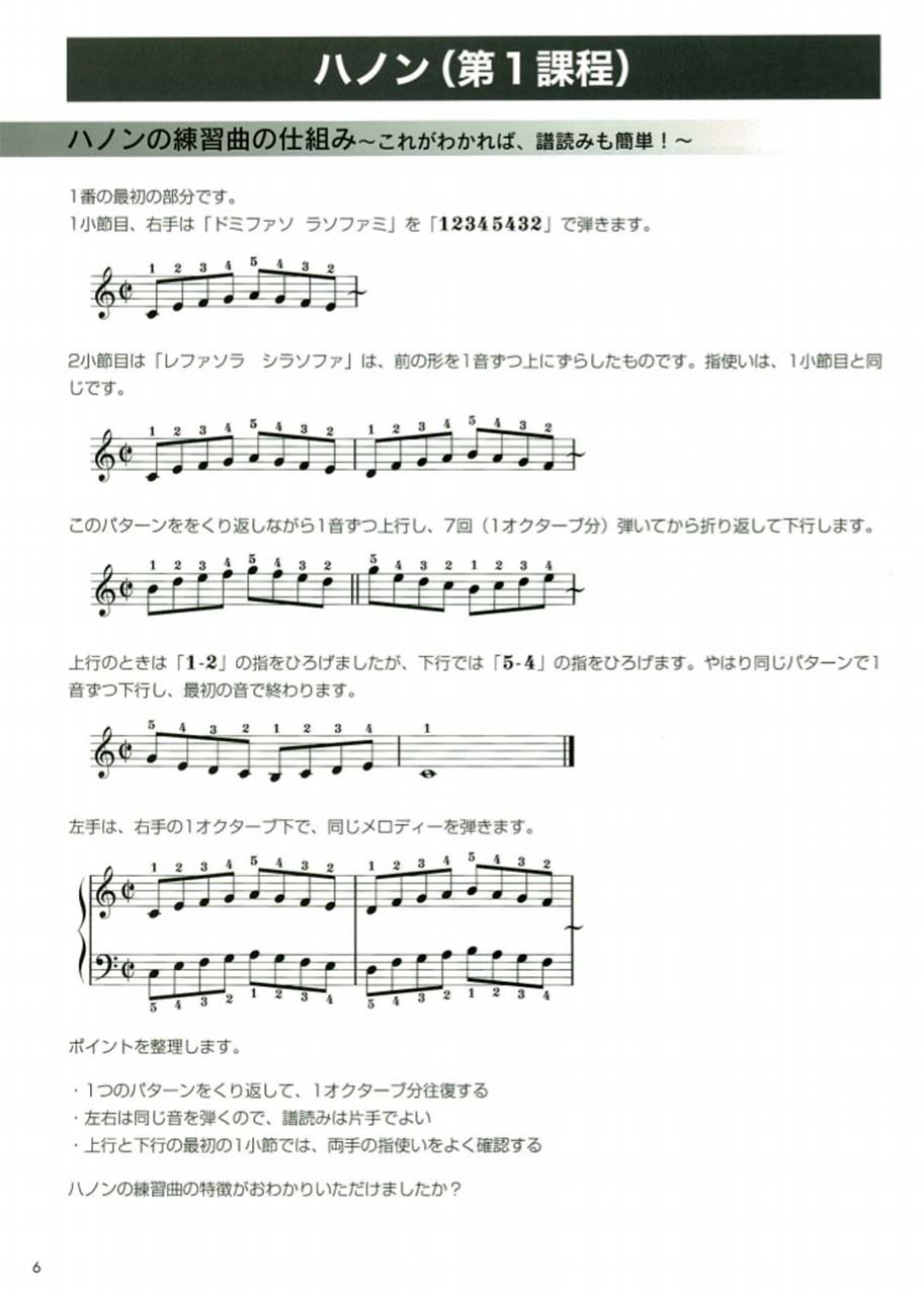 ヤマハ】 大人のピアノ教則本 大人からはじめるハノンピアノ教本 無理