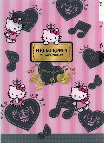 クリアファイル KITTY MORRIS ヤマハ】 ハローキティxMusic 3ポケットクリアファイル - 小物 クリア