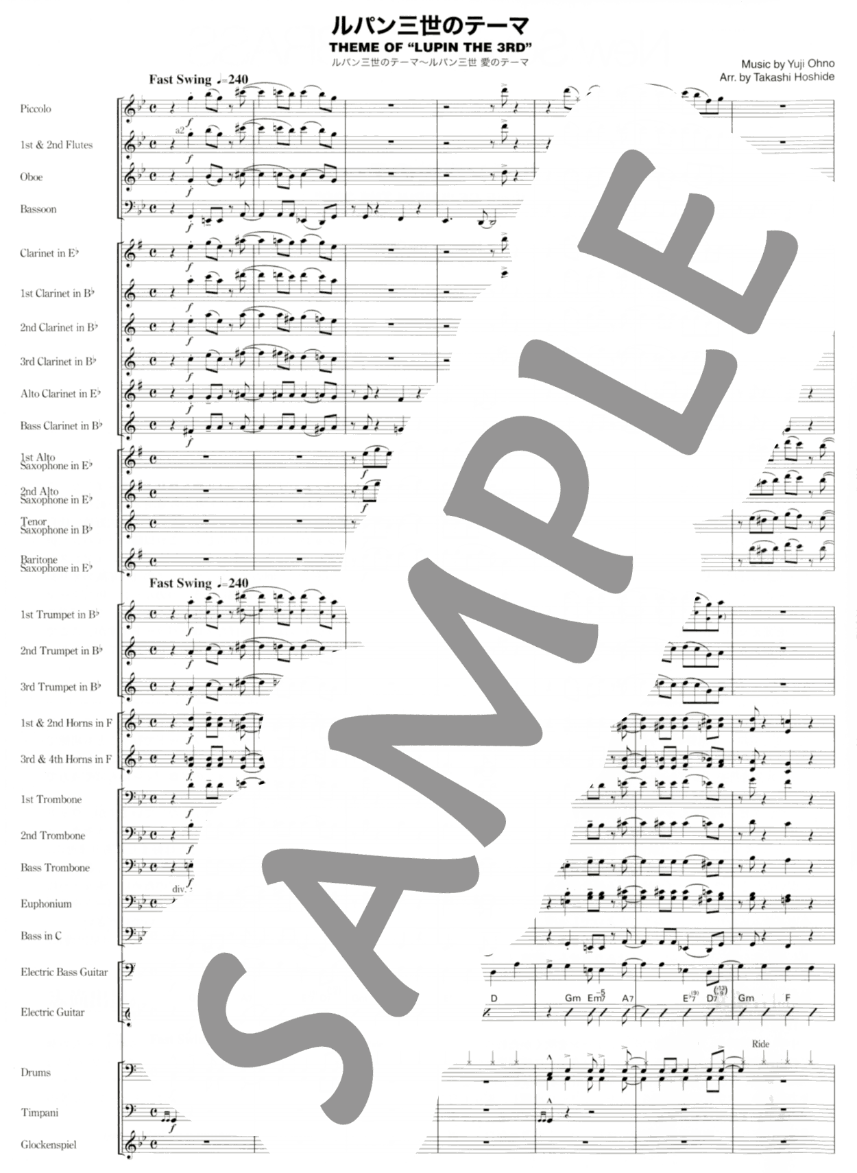 ヤマハ New Sounds In Brass Nsb 第29集 ルパン三世のテーマ 楽譜 吹奏楽 ヤマハの楽譜出版